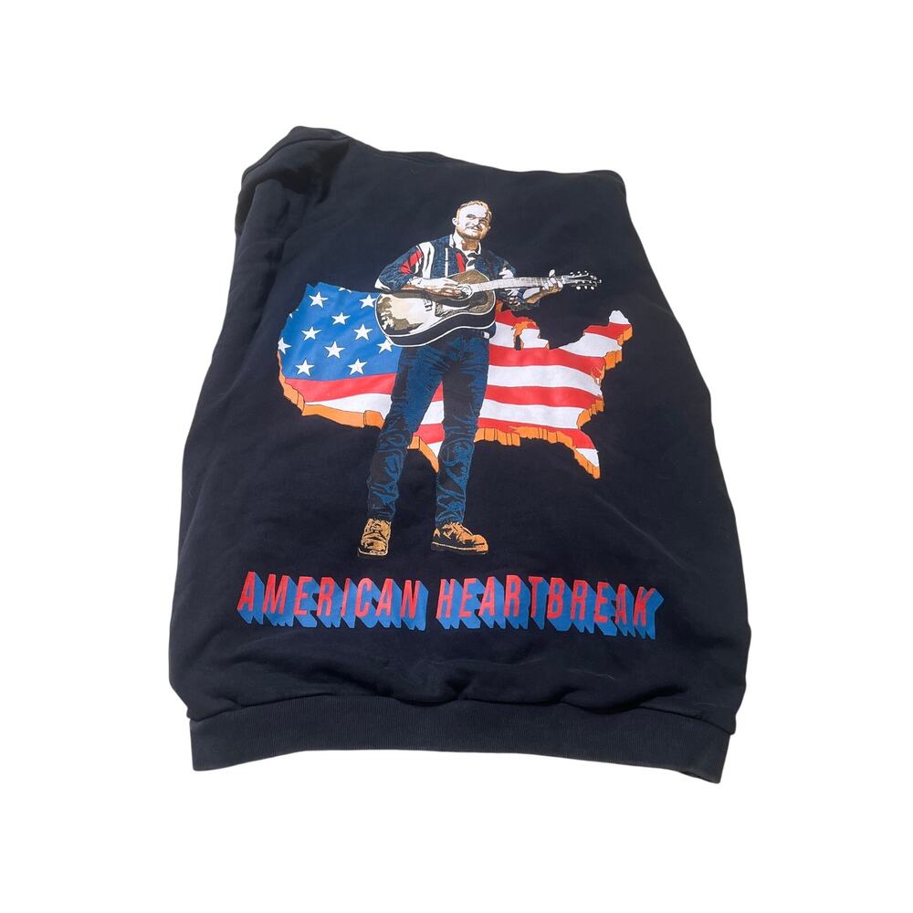 Zach Bryan American Heartbreak Black Hooded OFFICIAL MERCH XL
